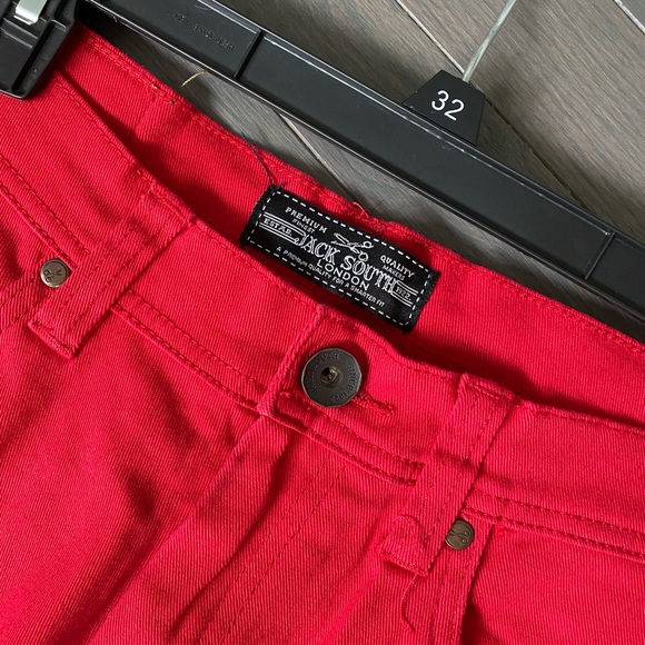 Men's Casual Jeans Pants Red - Size 32 NEW - Picture 8 of 8